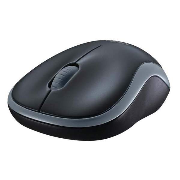 Logitech Wireless Mouse M185 (Black & Swift Grey) Nano USB receiver 3 buttons optical tracking with wheel 10m range 12-month bat