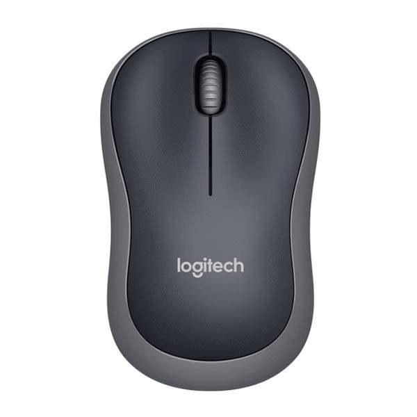 Logitech Wireless Mouse M185 (Black & Swift Grey) Nano USB receiver 3 buttons optical tracking with wheel 10m range 12-month bat
