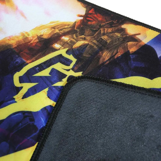Gaming mouse pad with colourful battlefield design