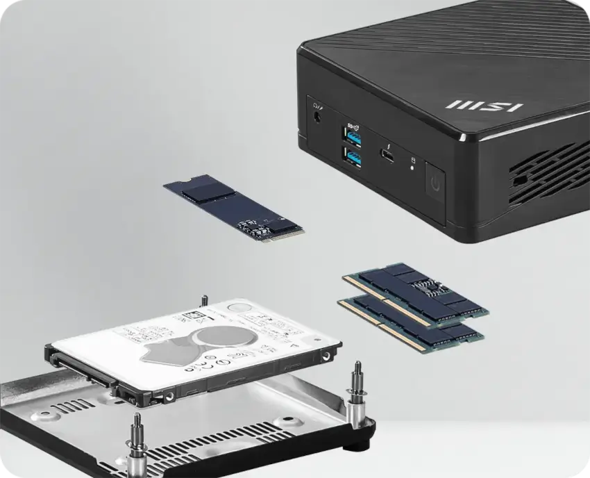 MSI computer hardware components on a gray background