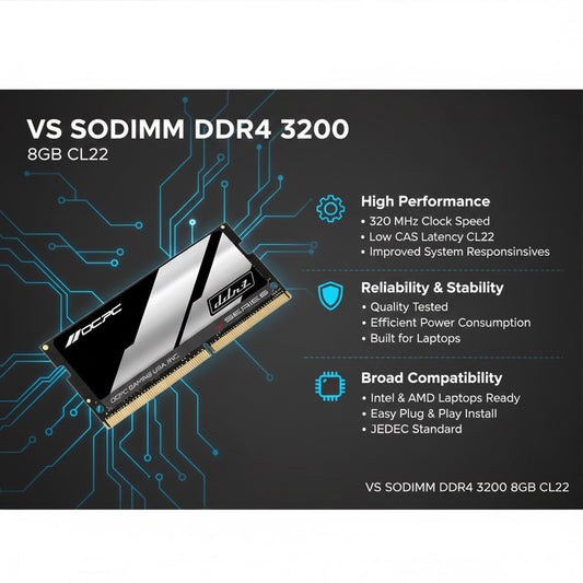OCPC VS SODIMM DDR4 3200MHz 8GB CL22 Laptop Memory Module MSV8GD432C22 Non-ECC 1.2V