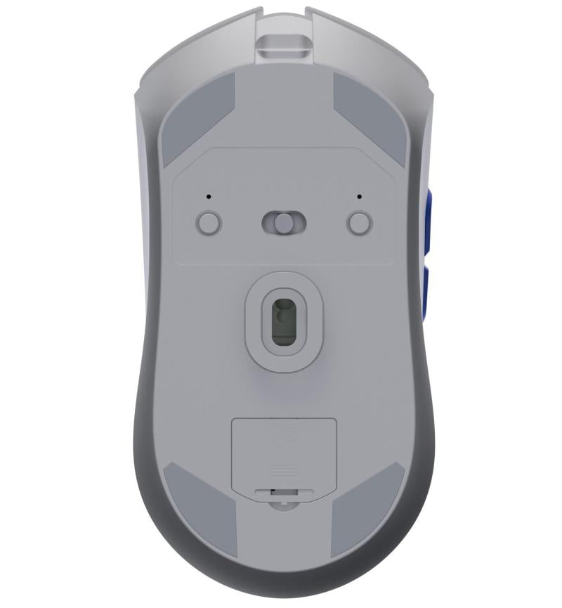 OCPC 3-in-1 Wireless Gaming Mouse bottom view with sensor and glide feet