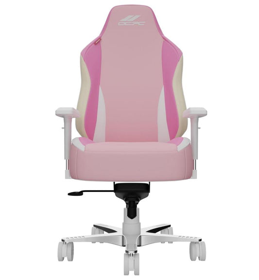 OCPC AMR-12 Amore pink kids gaming chair with adjustable height, racing-style seat and white base