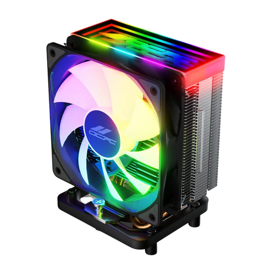 OCPC ICE 120 RGB CPU cooling system with RGB lighting on a white background