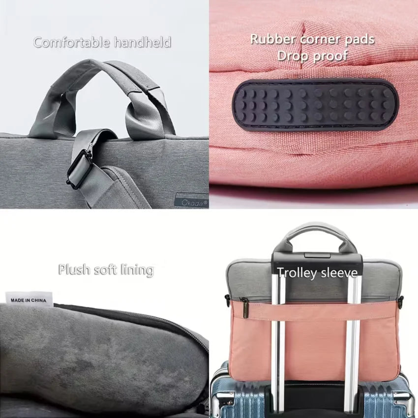 Okade T54 15.4"–16" Slim Laptop Bag – Shoulder Strap, Trolley Sleeve, Water-Resistant Sleeve