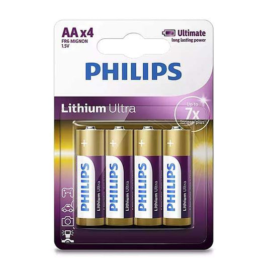 Philips AA Lithium Ultra Battery - 4 Pack