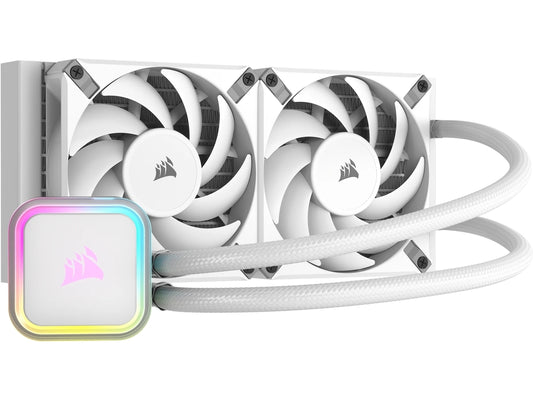 Corsair iCUE H100i ELITE RGB 240mm Liquid CPU Cooler - White AMD: AM5; AM4; sTRX4; sTR5 | Intel LGA: 1700/1851; 1200; 115X; 2066
