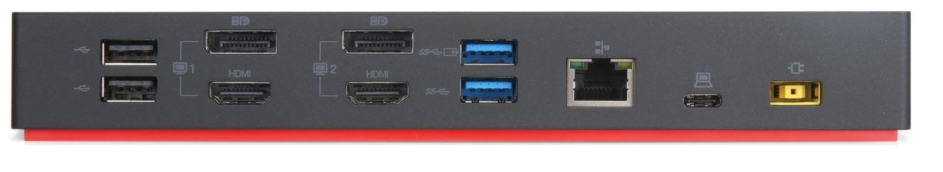 LENOVO ThinkPad Hybrid USB-C with USB-A Dock|Support for 2xMonitors|2xDP|2xHDMI|1xUSB-C|3xUSB 3.1|2xUSB 2.0|RJ45|AudioComboPort