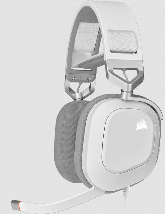 HS80 RGB USB Premium Gaming Headset with 7.1 Surround Sound; White.