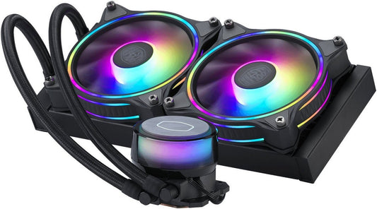 Cooler Master Cooler ML240 IllusionARGB Liquid Cooler; 240mm Radiator; 2 x 120mm ARGB Illusion; Transparent Pump Design