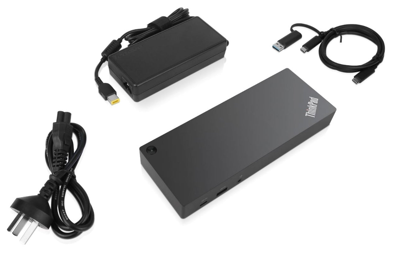 LENOVO ThinkPad Hybrid USB-C with USB-A Dock|Support for 2xMonitors|2xDP|2xHDMI|1xUSB-C|3xUSB 3.1|2xUSB 2.0|RJ45|AudioComboPort