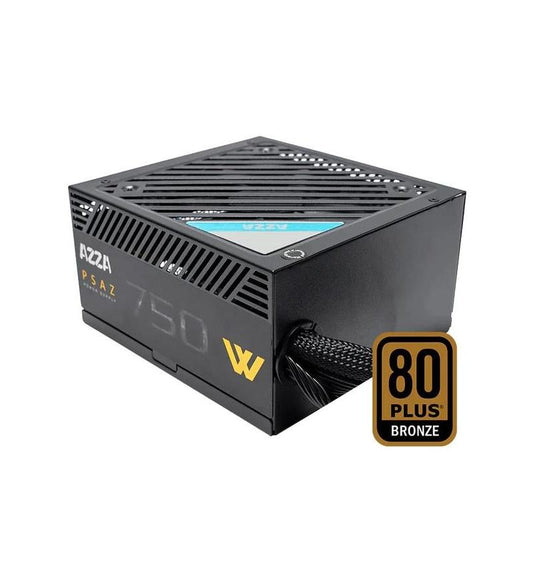 Power supply unit with 80 Plus Bronze certification on a white background