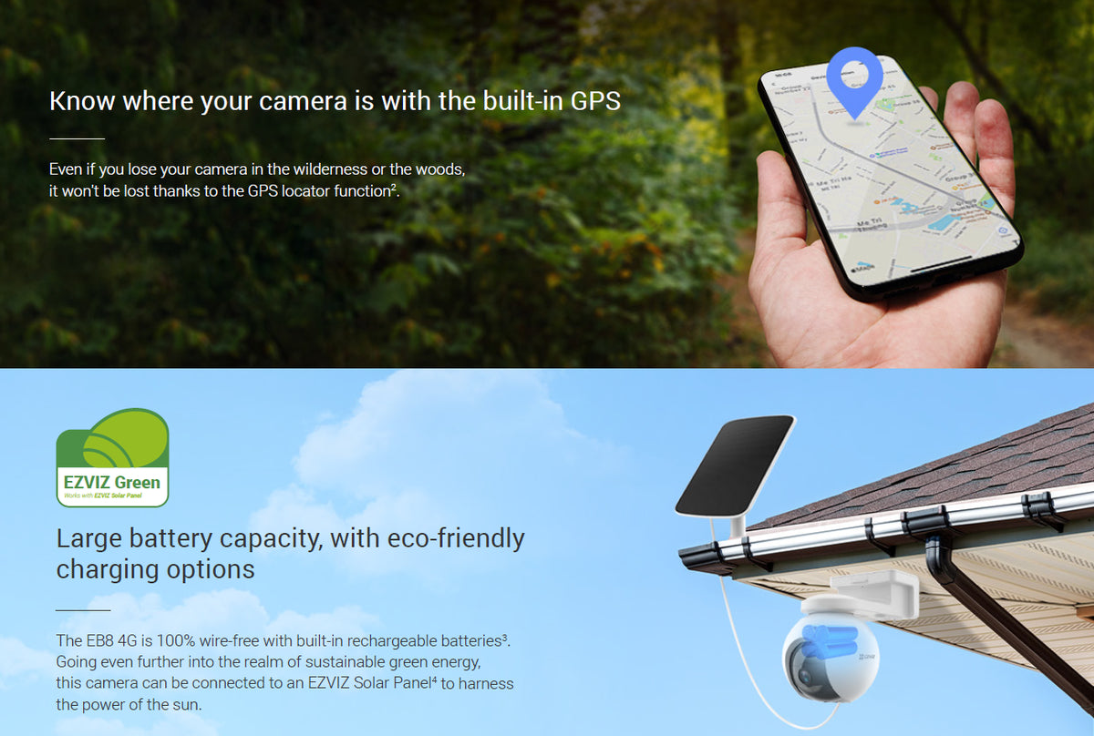 Ezviz EB8 2K Battery Power PT 4G Camera