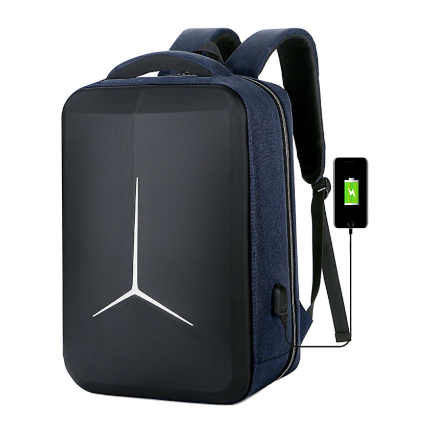15.6" Laptop Backpack Hard Shell – USB Charging Port, Trolley Sleeve, Travel Bag