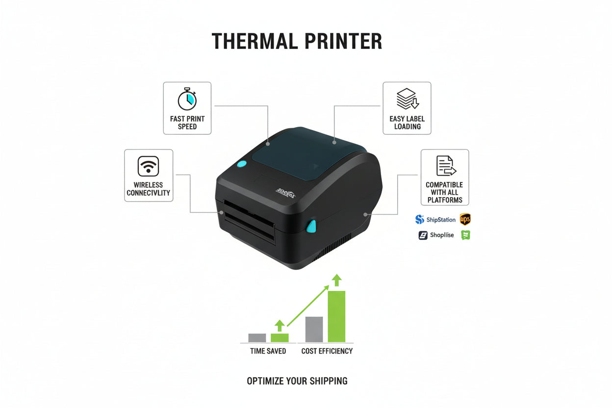 MicroWorld S300M POS Thermal Printer RS232 USB LAN, High-Speed Direct Thermal 72mm Print