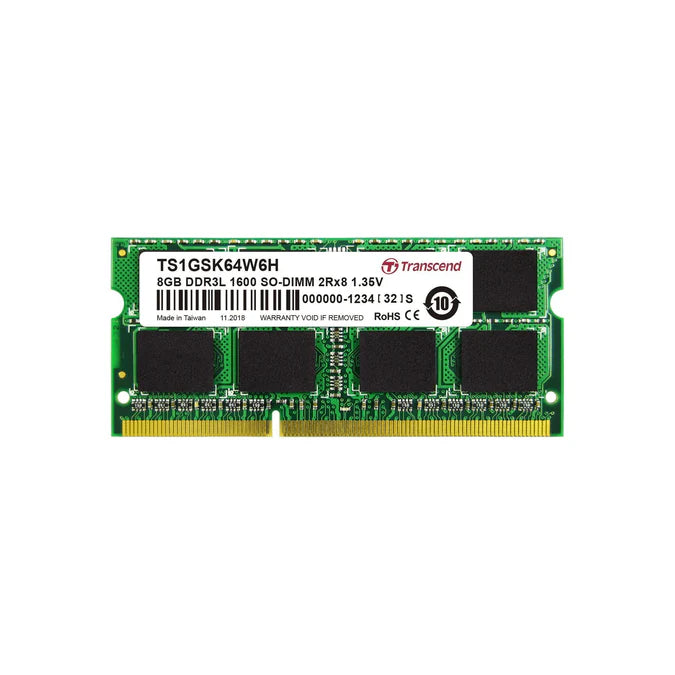 TRANSCEND 8GB LOW VOLTAGE \ DUAL VOLTAGE DDR3-1600 SO-DIMM