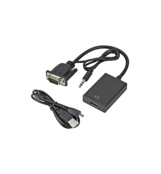 Set of electronic connectors including a USB cable, DVI adapter, and audio cable on a white background.