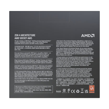 AMD Ryzen 9 7900x 5nm SKT AM5 CPU; 12 Core/24 Thread Base Clock 4.7GHz; Max Boost Clock 5.0GHz ;76 MB Cache; Radeon Graphics; No