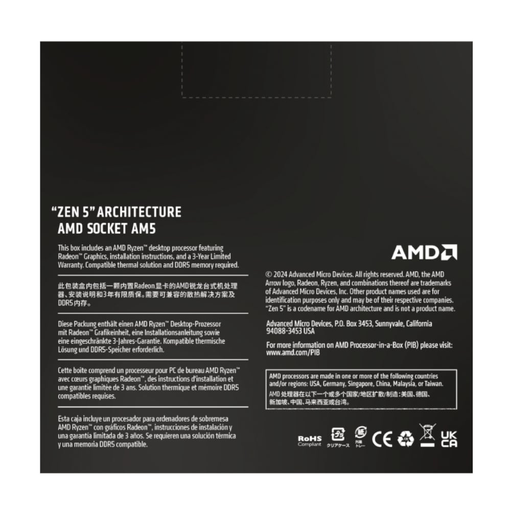 AMD Ryzen 9 9900X 12-Core/ 24-Threads; Socket AM5; 76MB Cache 120W Processor with Radeon Graphics BOX