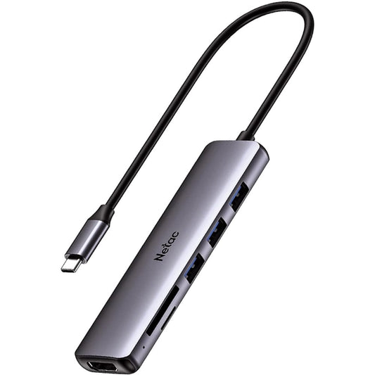 Netac 6-in-1 USB-C Hub with HDMI, USB 3.0 & Card Slots