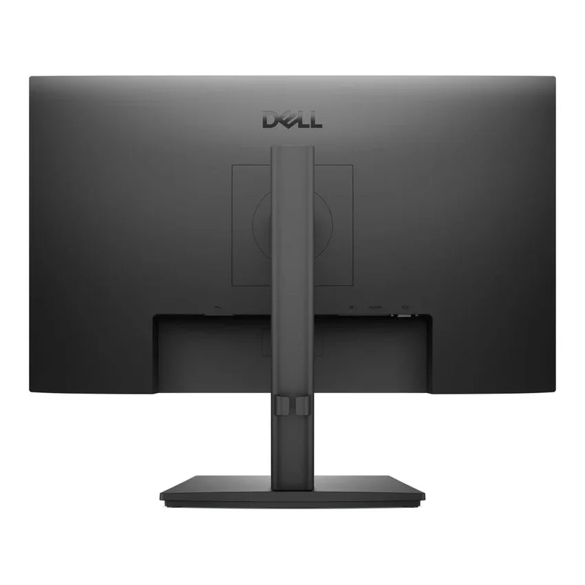 The back view of a black Dell computer monitor with its stand, shown against a plain white background.