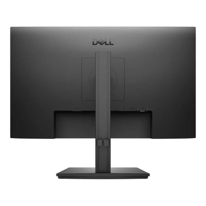 The back view of a black Dell computer monitor with its stand, shown against a plain white background.