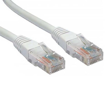 Two Ethernet cables on a white background