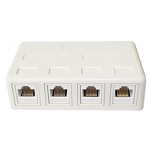 4 WAY RJ45 WALL BOX