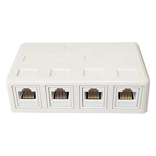 4 WAY RJ45 WALL BOX