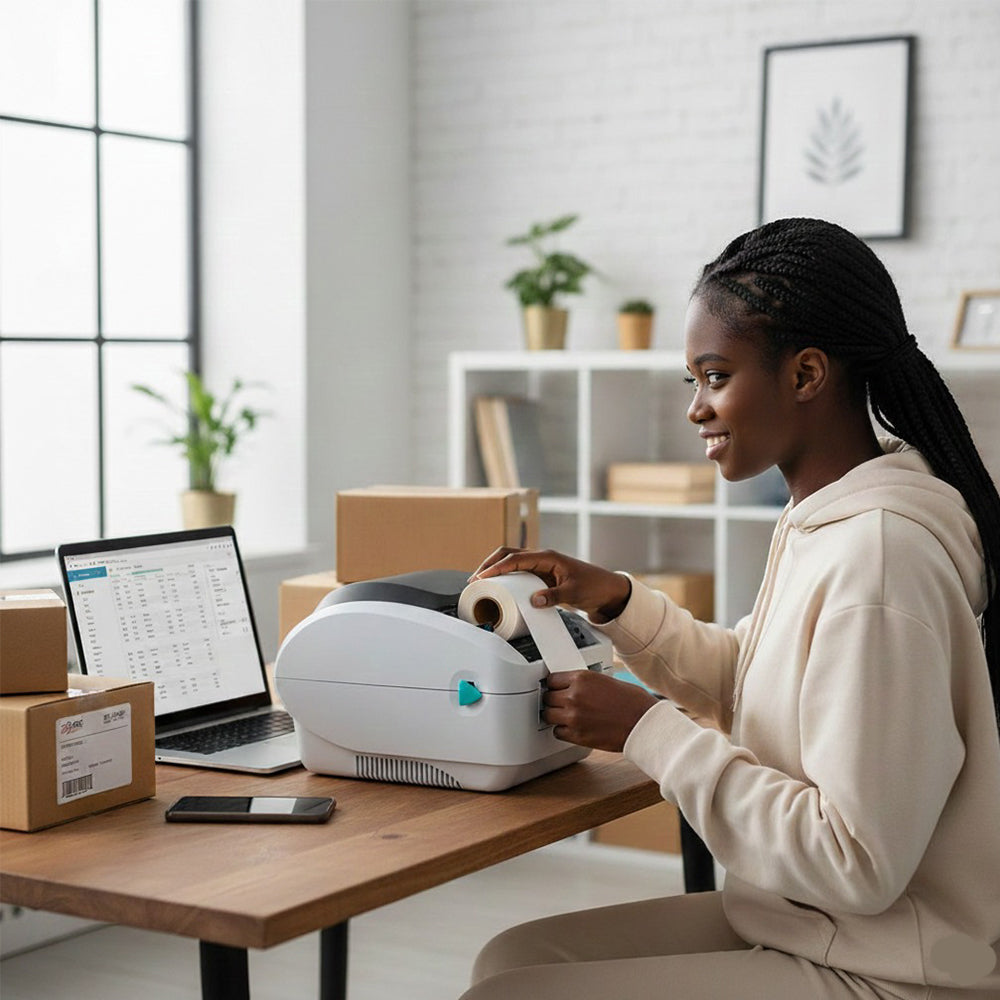 MicroWorld 470B Thermal Label Printer, Direct Thermal 108mm Width, USB, LAN/WIFI/Bluetooth