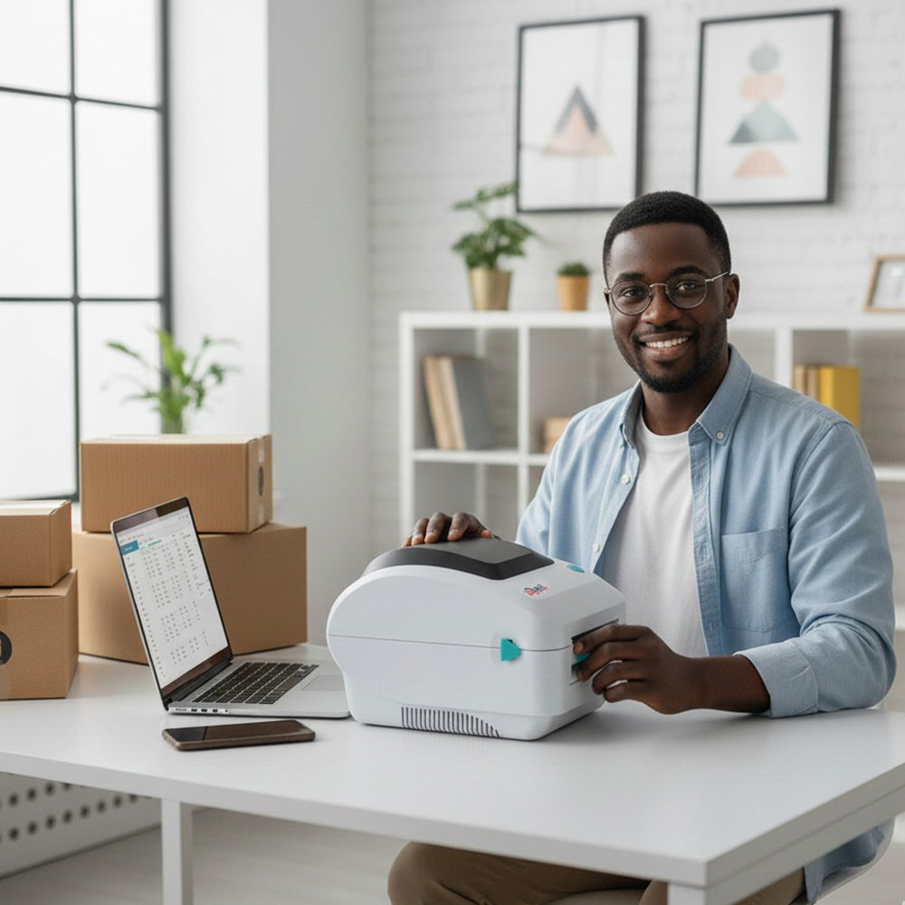 MicroWorld 470B Thermal Label Printer, Direct Thermal 108mm Width, USB, LAN/WIFI/Bluetooth