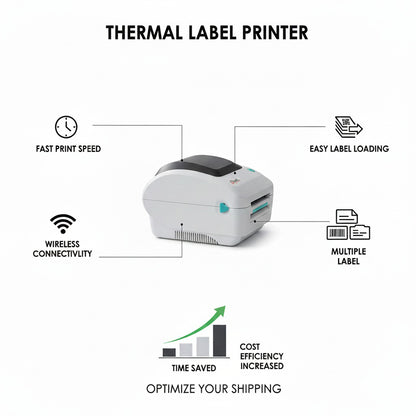 MicroWorld 470B Thermal Label Printer, Direct Thermal 108mm Width, USB, LAN/WIFI/Bluetooth