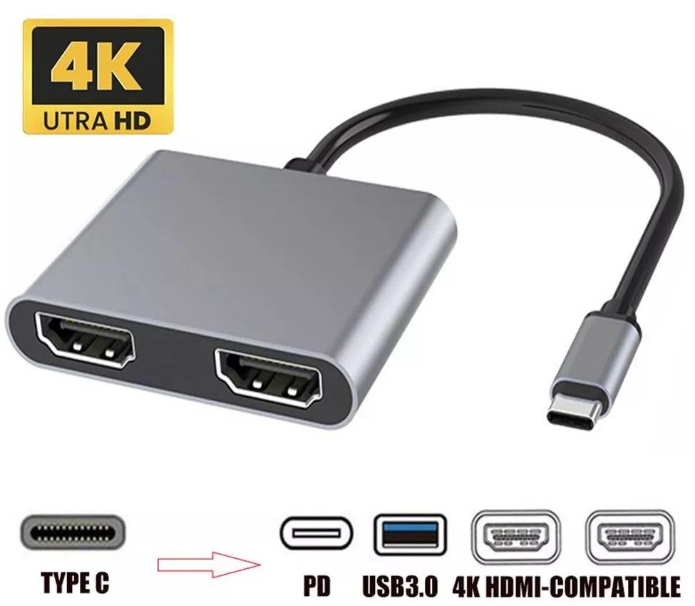 M-Link USB-C 4-in-1 Dock with Dual 4K HDMI, USB Port and 100W PD Fast Charging