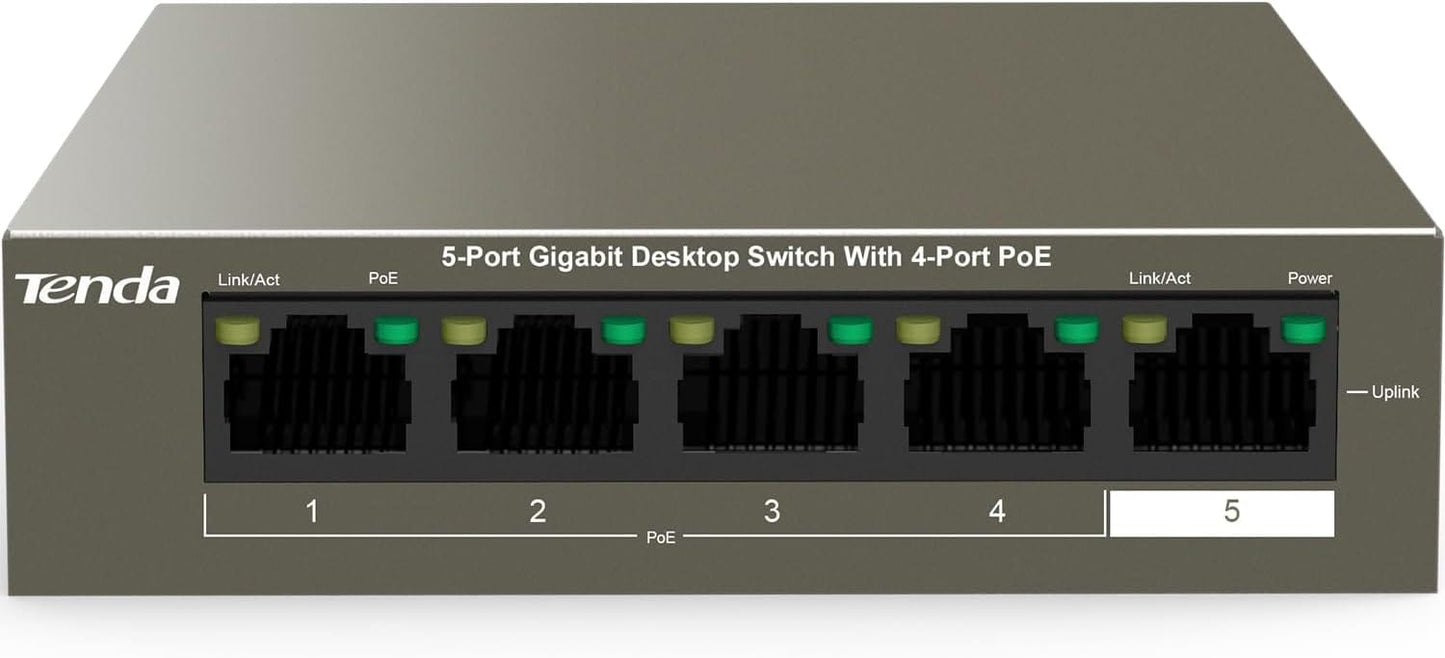 Tenda TEG1105P 5-Port Gigabit PoE Switch | 4 PoE+