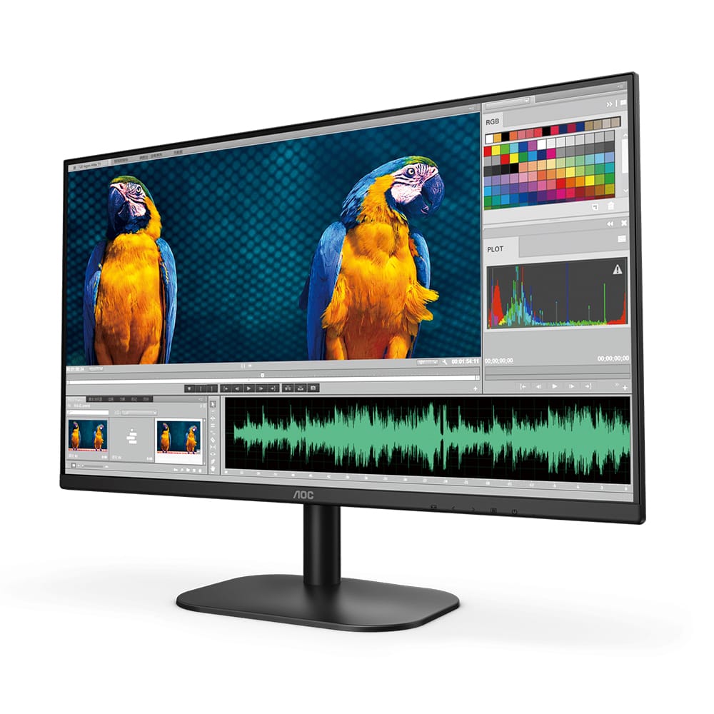 AOC 24" Frameless IPS Monitor, FHD 100Hz, 106% sRGB, VESA Mount
