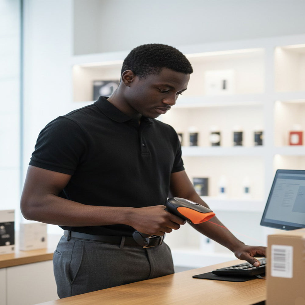 M-Link USB + Wireless 2D Scanner Model 650, Long-Range Barcode Reader, Inventory