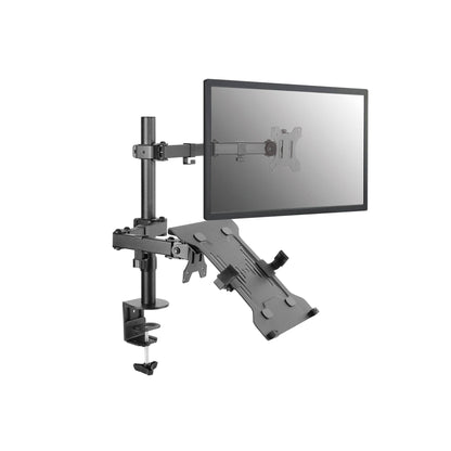 Close-up of the heavy-duty desk clamp and grommet hole mounting plate.