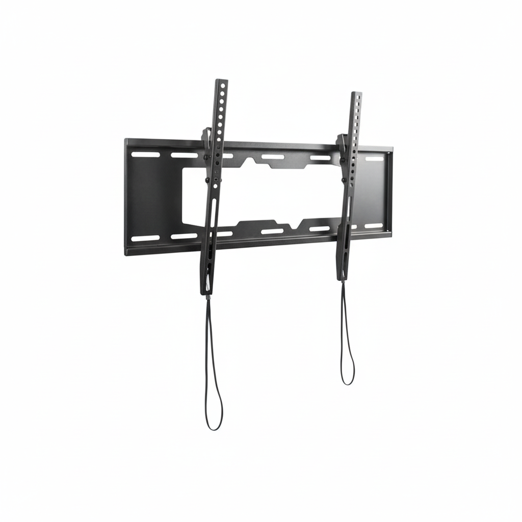 The Equip 650318 low profile mount with a 65-inch TV mounted.