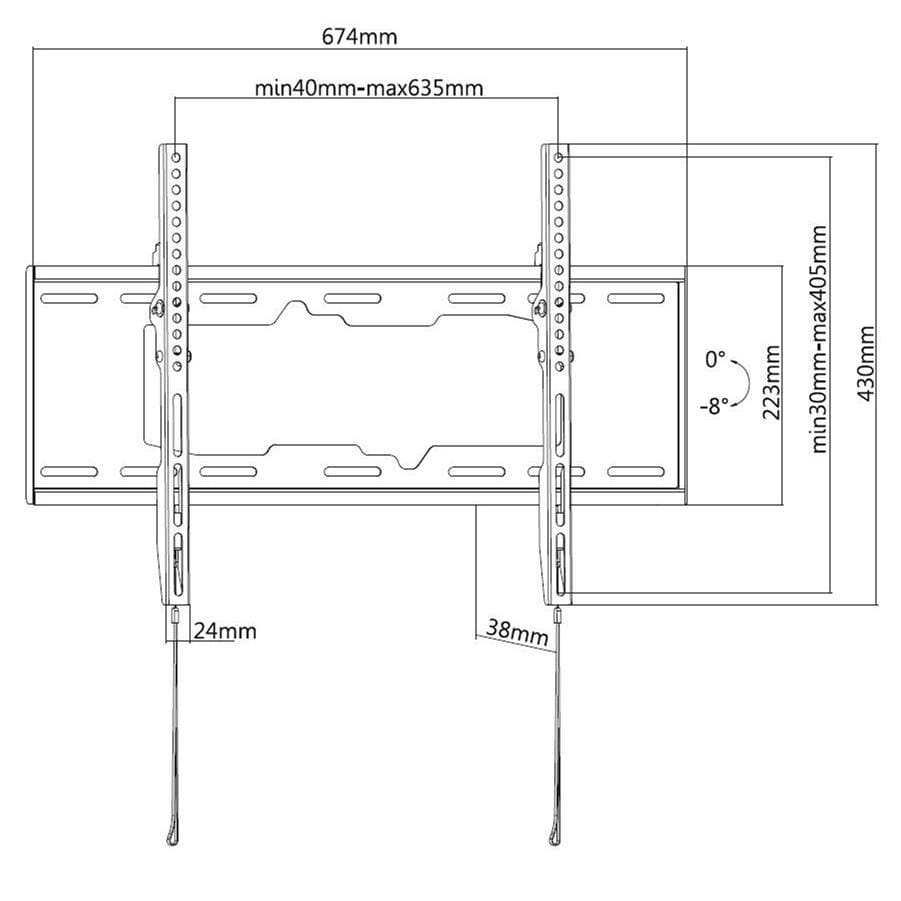 The heavy-duty mounting plate attached to the TV's VESA pattern.
