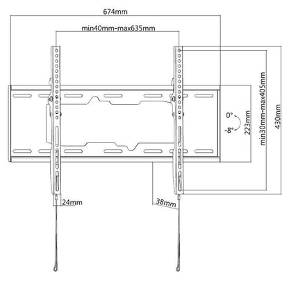 The heavy-duty mounting plate attached to the TV's VESA pattern.