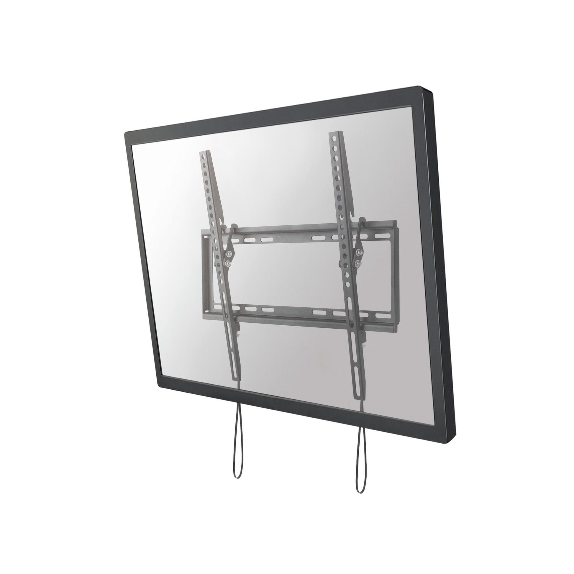 A hand gently tilting the TV forward to demonstrate adjustment.