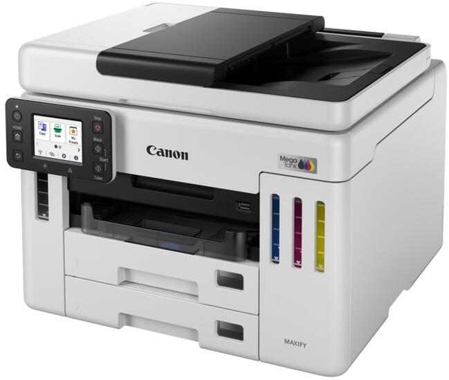 The printer displayed at an angle, highlighting the 50-sheet automatic document feeder.


