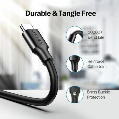 UGreen Type-C to USB 3.0 Cable 1m – Fast Charging 3A, 5Gbps Sync – Black