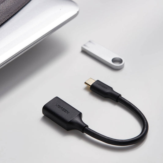 UGreen Type-C to USB-A Adapter (Male to Female, 15cm)– Black