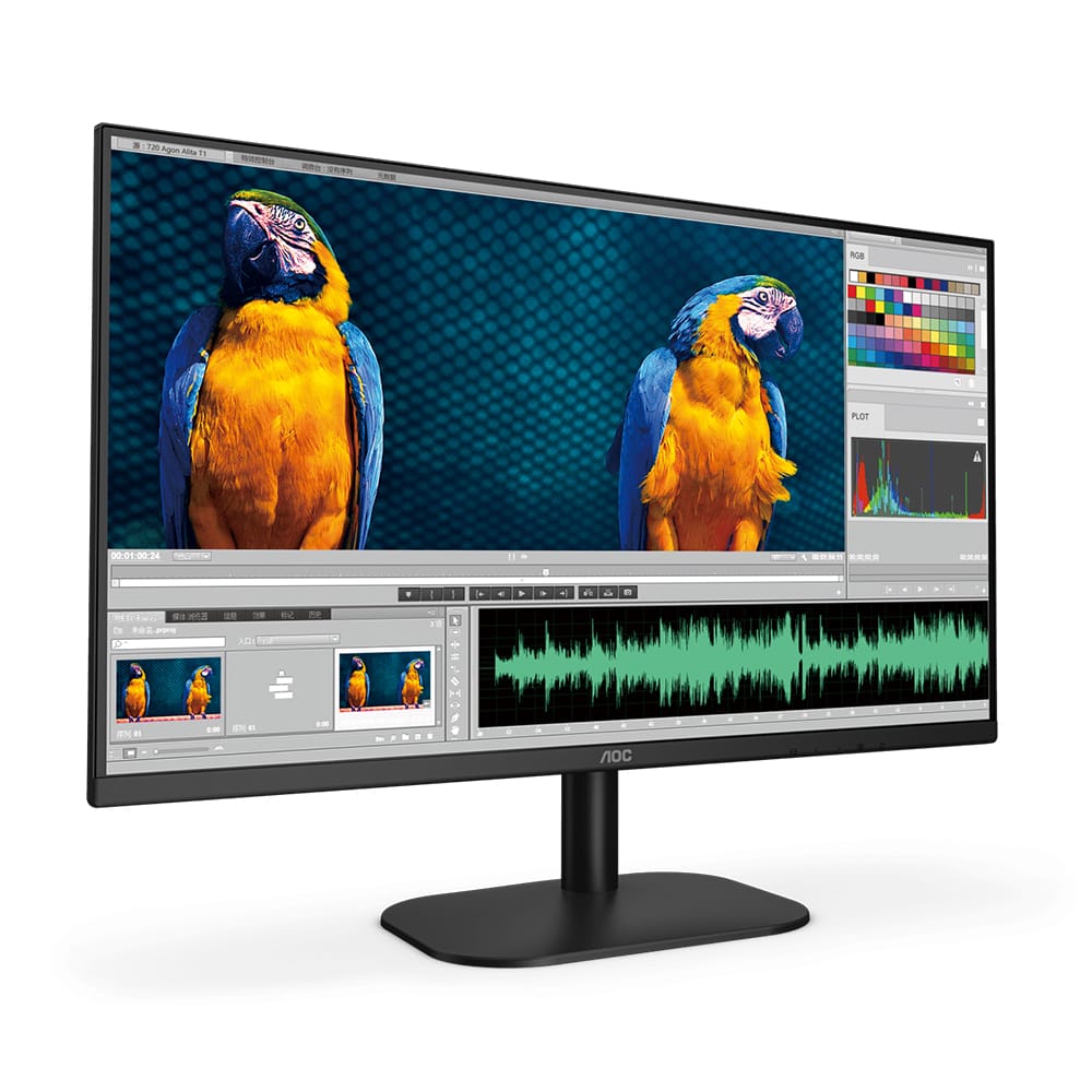 AOC 24" Frameless IPS Monitor, FHD 100Hz, 106% sRGB, VESA Mount