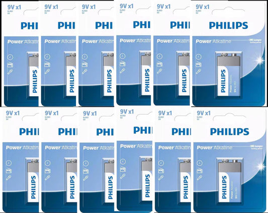 Philips 9V Power Alkaline Batteries (12pack)