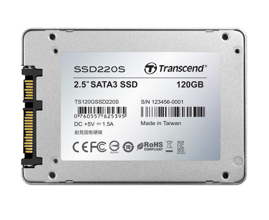 TRANSCEND 120GB 2.5'' SATA III 3D NAND with SLC cache - 500MB/s Read 300MB/s Write - 40 TBW