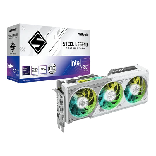 ASRock Intel Arc B580 Steel Legend OC 12GB GDDR6 Graphics Card
