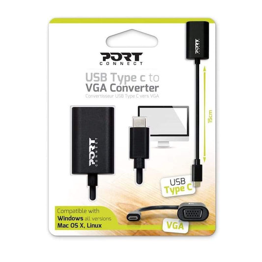 Port USB Type-C to VGA 15cm 1080p@60Hz Adapter