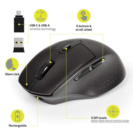 Port Wireless Rechargeable Bluetooth Mouse